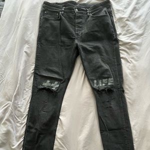 Ksubi Black Distressed Jeans Sz 34